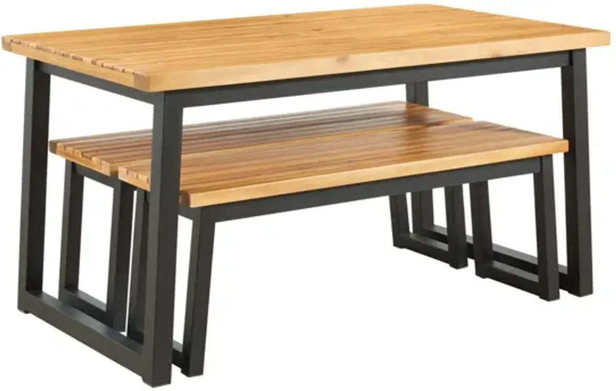 Town Wood 3-pc. Outdoor Dining Table Set