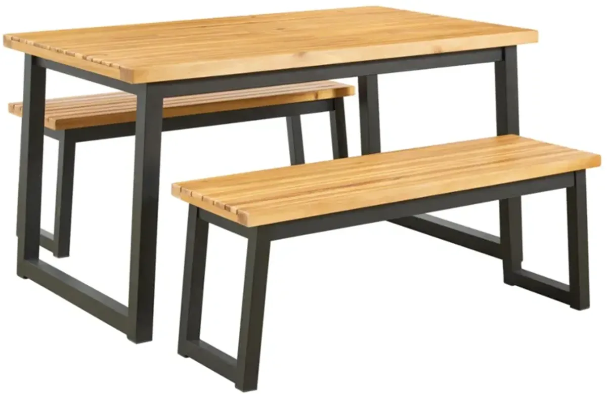 Town Wood 3-pc. Outdoor Dining Table Set