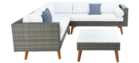 Lynwood 3-pc. Outdoor Sectional Set in Ivory by Safavieh