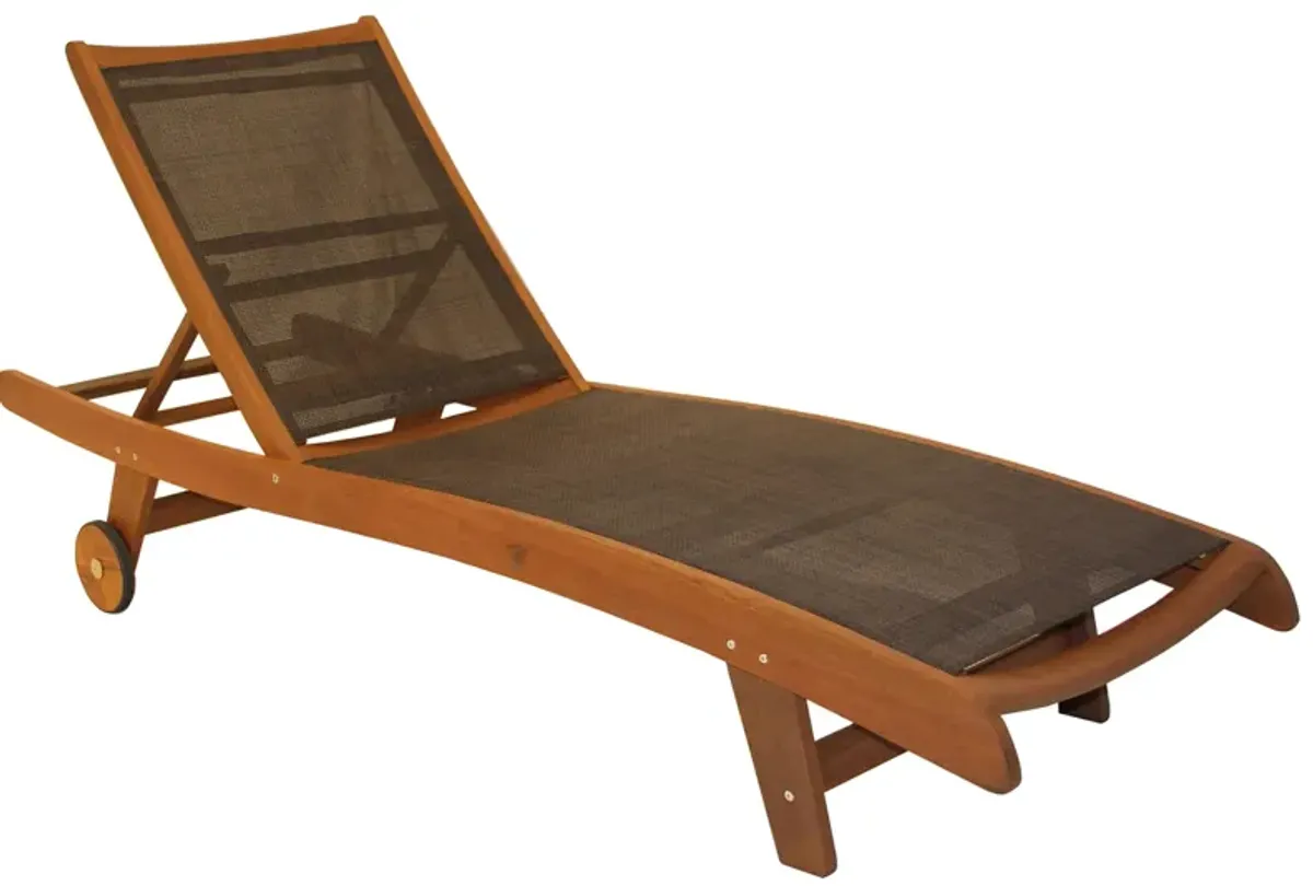 Cheedle Outdoor Reclining Chaise Lounge Chair in Stone by Outdoor Interiors