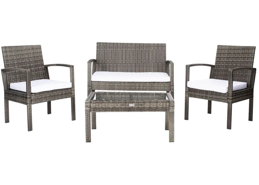 Thessaly 4-pc. Patio Set in Black by Safavieh