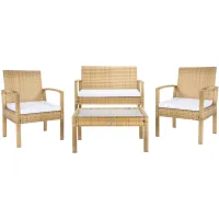 Thessaly 4 Piece Living Set in Natural / White by Safavieh