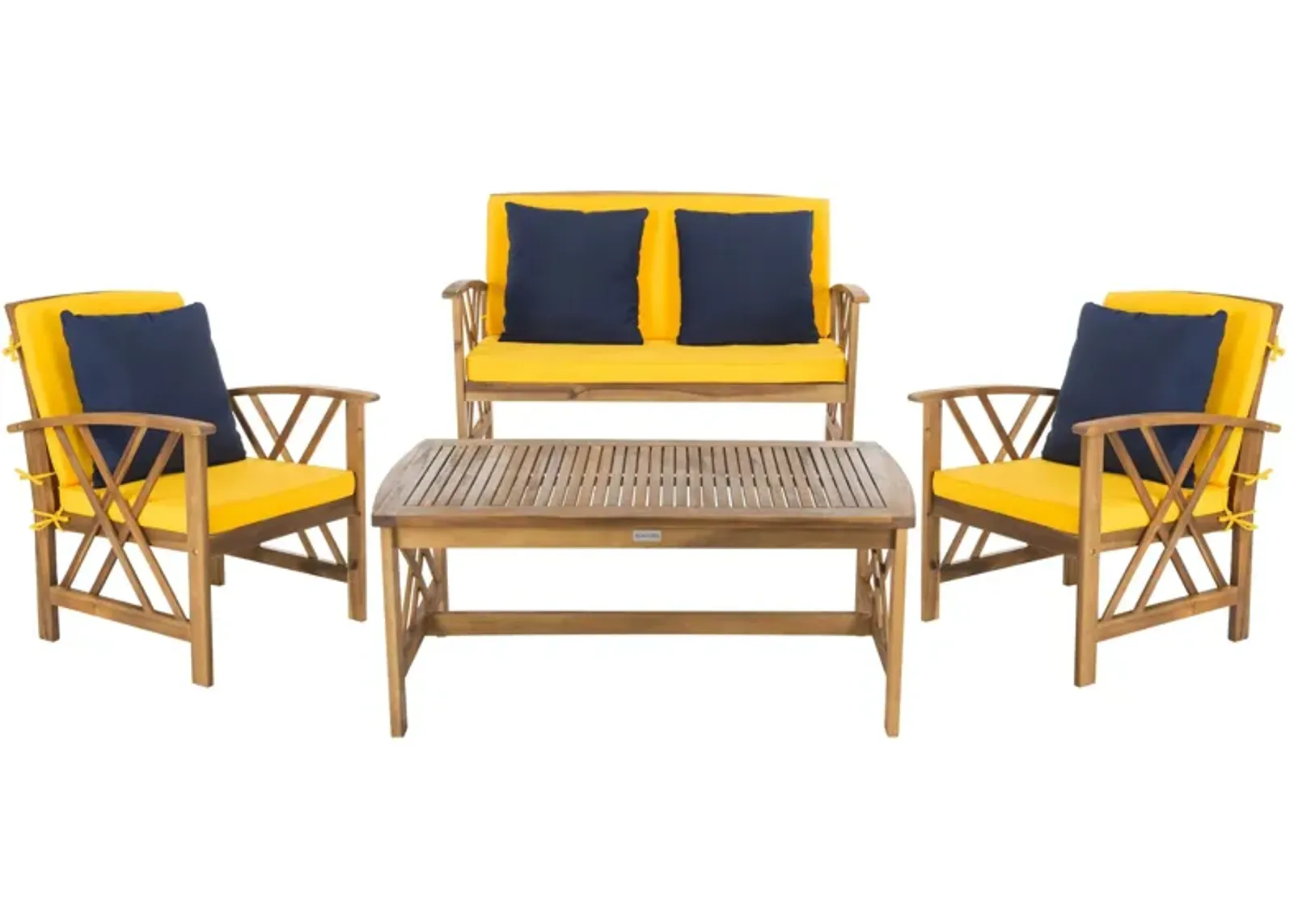 Wrangell 4-pc. Patio Set in Faye Ash by Safavieh