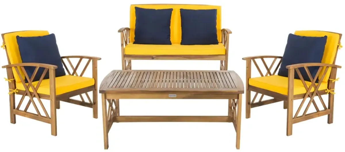 Wrangell 4-pc. Patio Set in Faye Ash by Safavieh