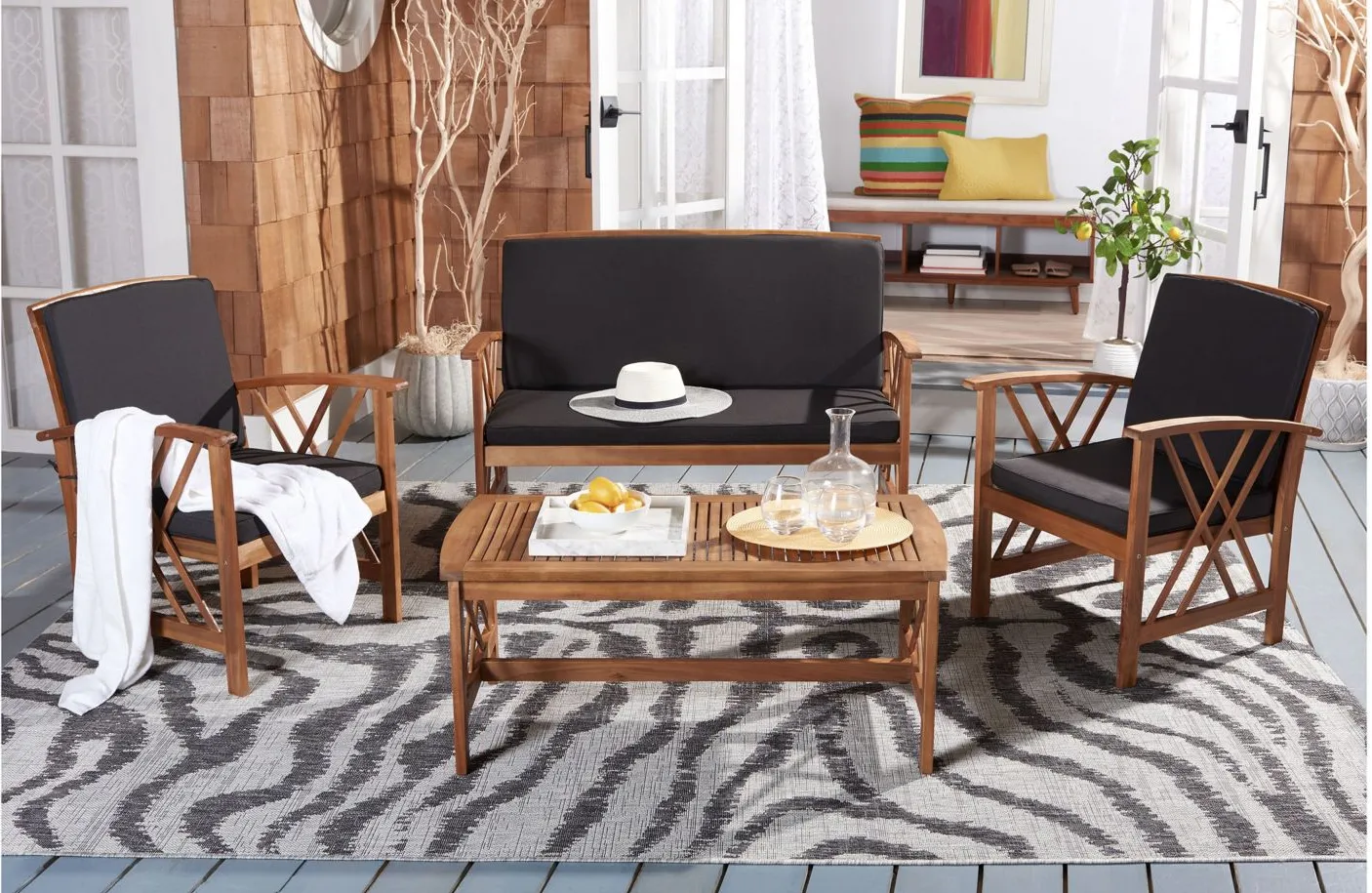 Wrangell 4-pc. Patio Set in Gray by Safavieh