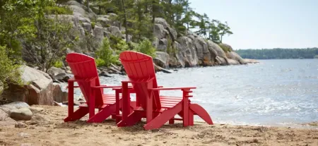 Generation Recycled Outdoor Classic Adirondack Chair in Red by C.R. Plastic Products