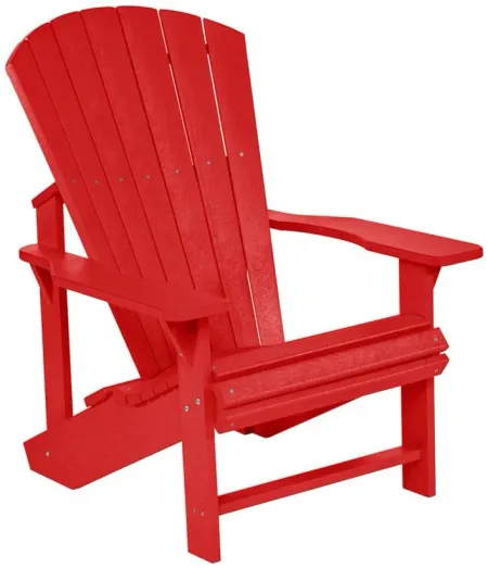 Generation Recycled Outdoor Classic Adirondack Chair in Red by C.R. Plastic Products
