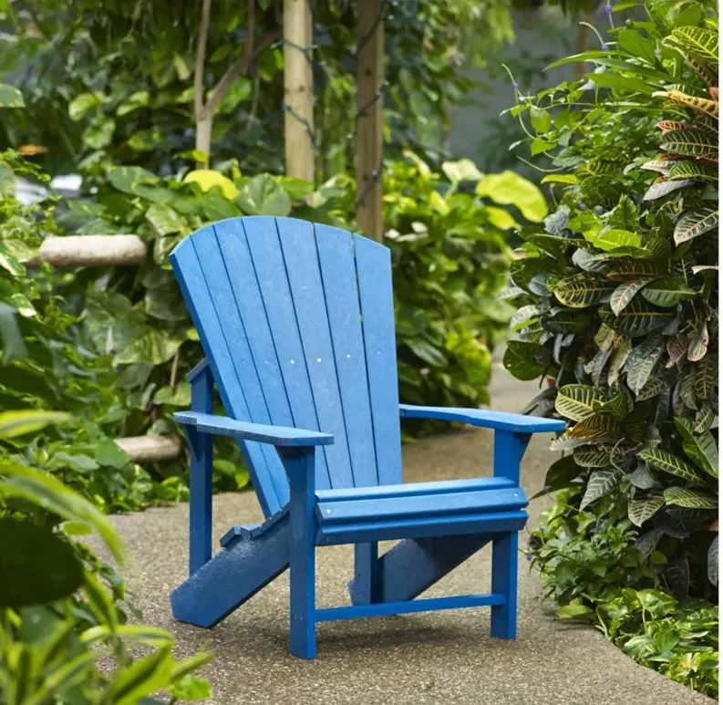 Generation Recycled Outdoor Classic Adirondack Chair in Blue by C.R. Plastic Products