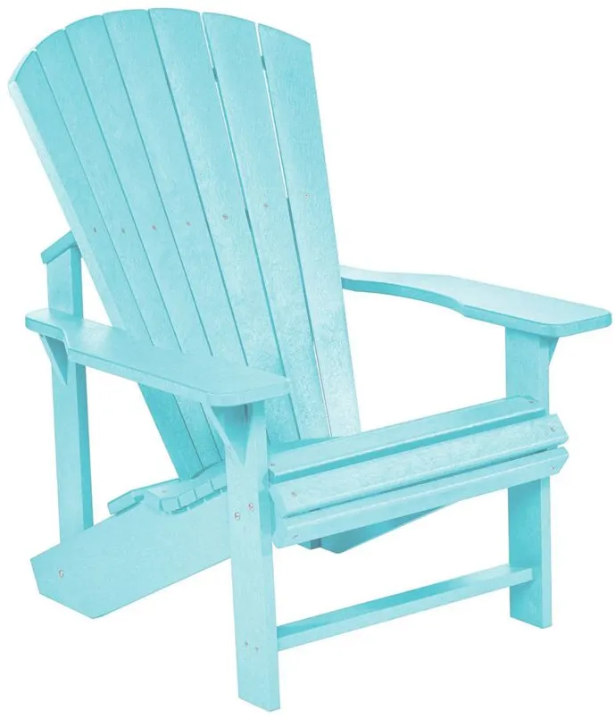 Generation Recycled Outdoor Classic Adirondack Chair in Aqua by C.R. Plastic Products