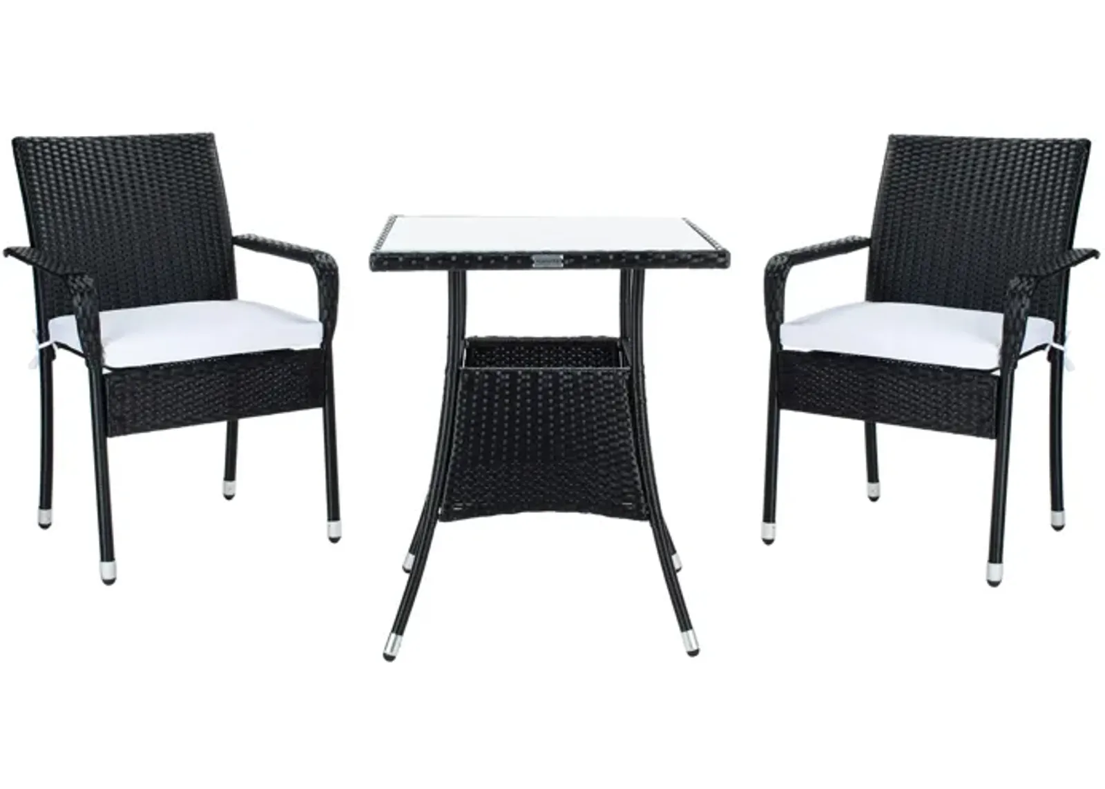 Del Bistro Set in Black/White by Safavieh