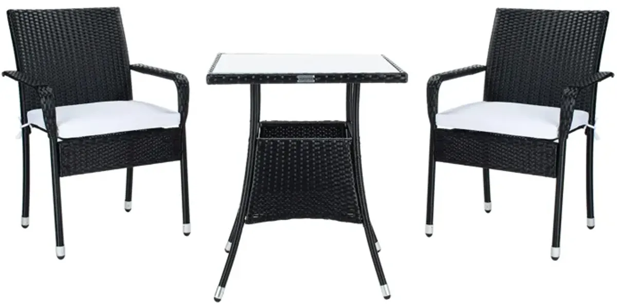 Del Bistro Set in Black/White by Safavieh