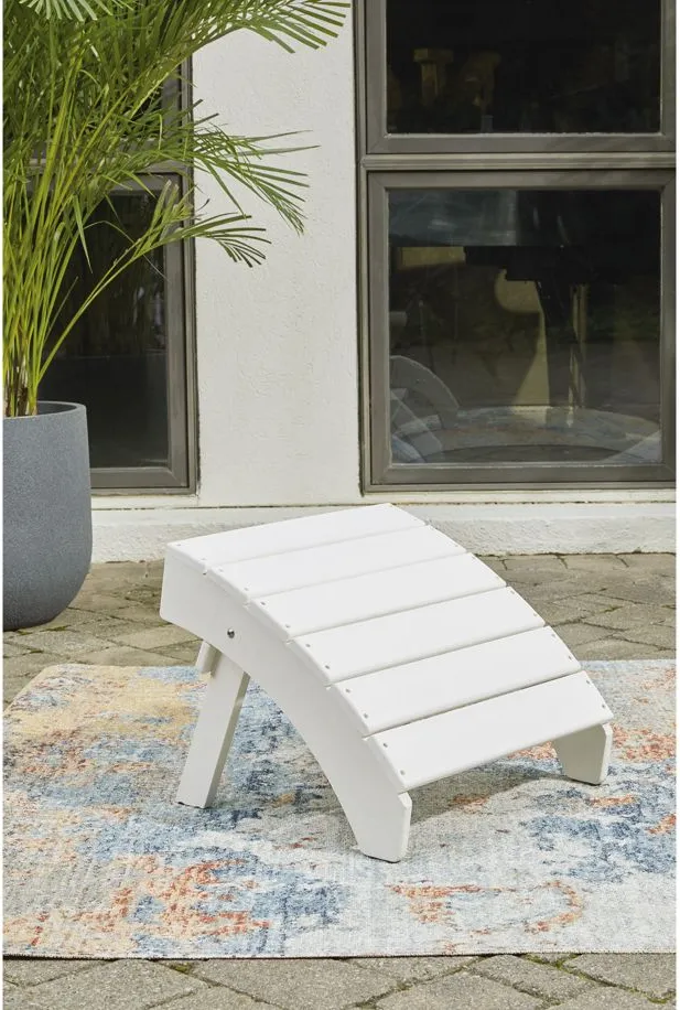 Sundown Treasure Outdoor Ottoman in White by Ashley Express