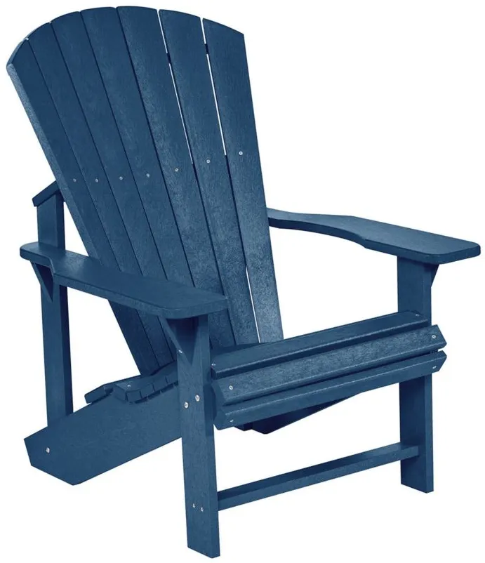 Generation Recycled Outdoor Classic Adirondack Chair in Navy by C.R. Plastic Products
