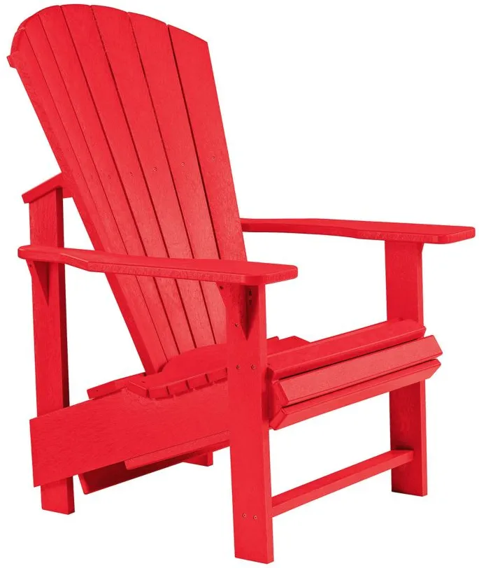 Generation Recycled Outdoor Upright Adirondack Chair in Red by C.R. Plastic Products