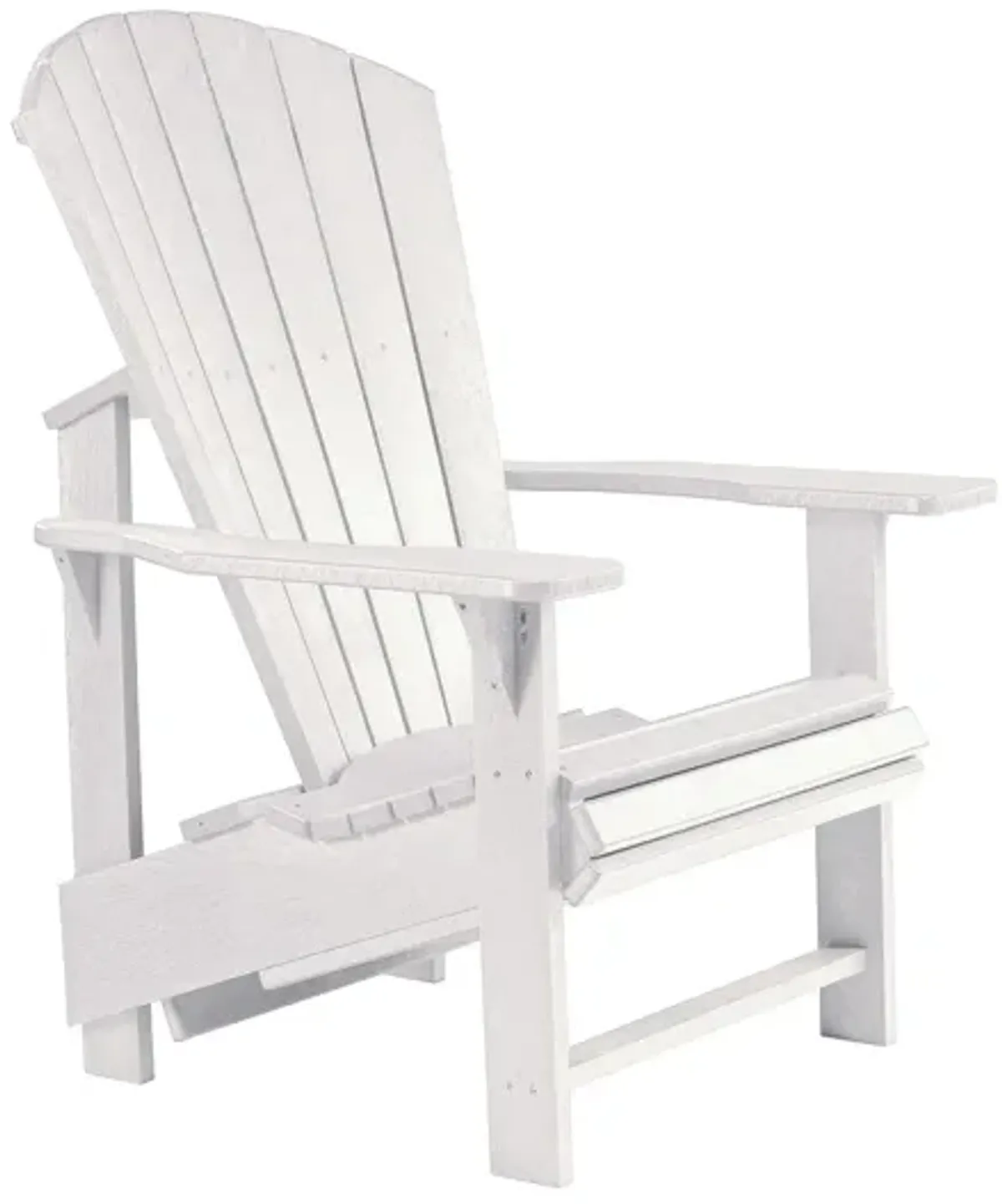 Generation Recycled Outdoor Upright Adirondack Chair in White by C.R. Plastic Products