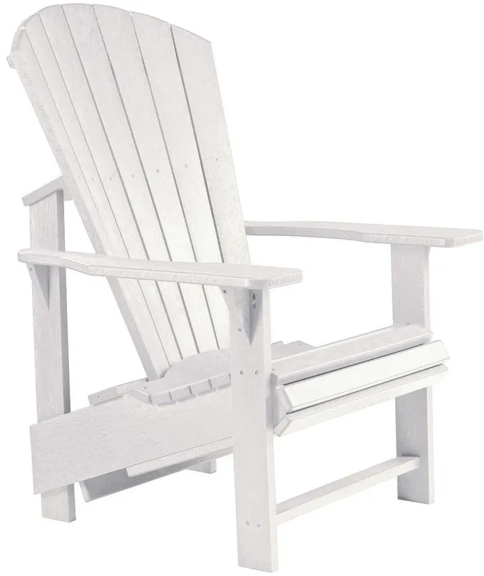 Generation Recycled Outdoor Upright Adirondack Chair in White by C.R. Plastic Products