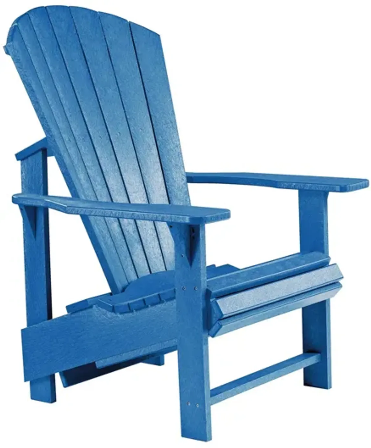 Generation Recycled Outdoor Upright Adirondack Chair in Blue by C.R. Plastic Products