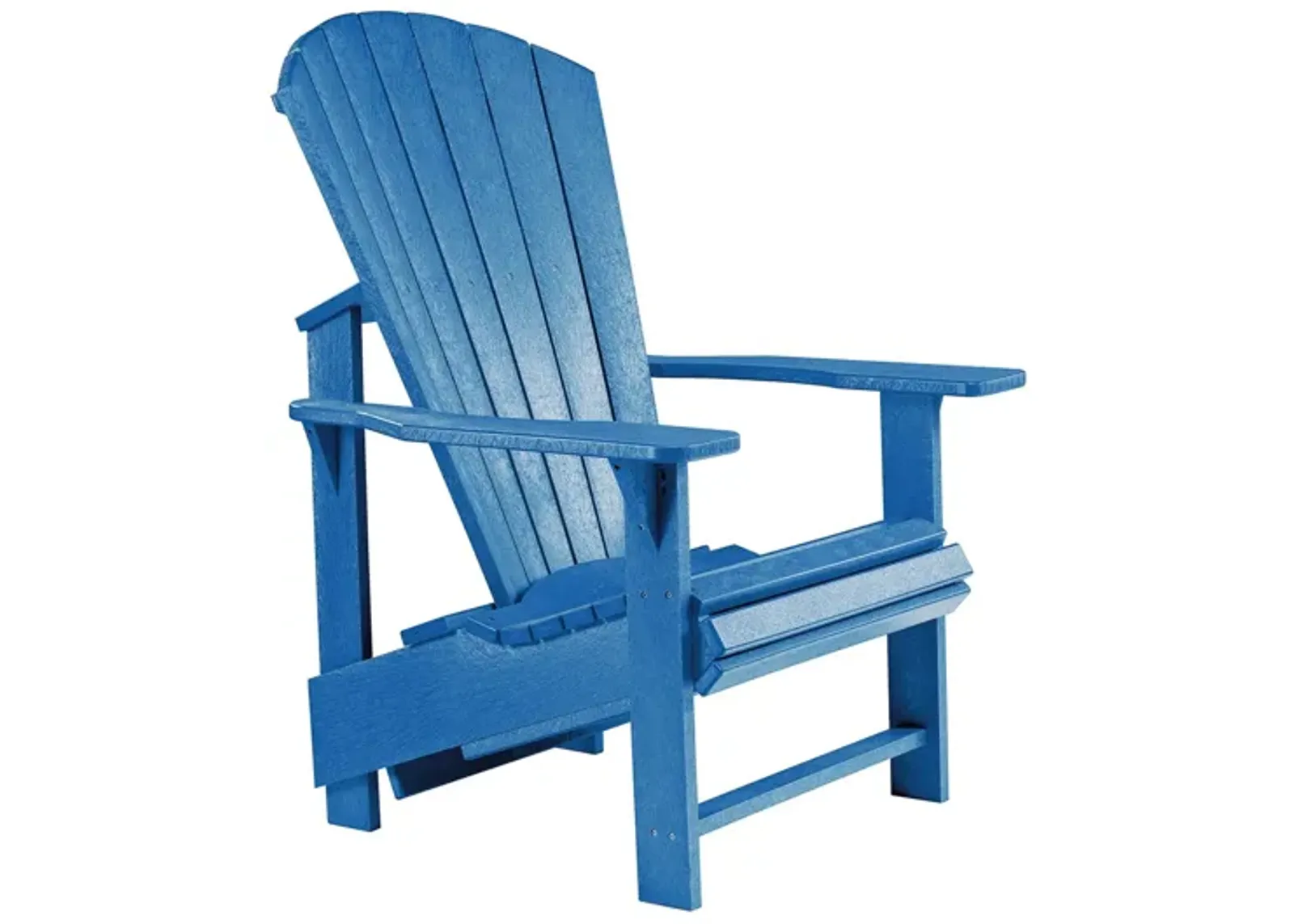 Generation Recycled Outdoor Upright Adirondack Chair in Blue by C.R. Plastic Products