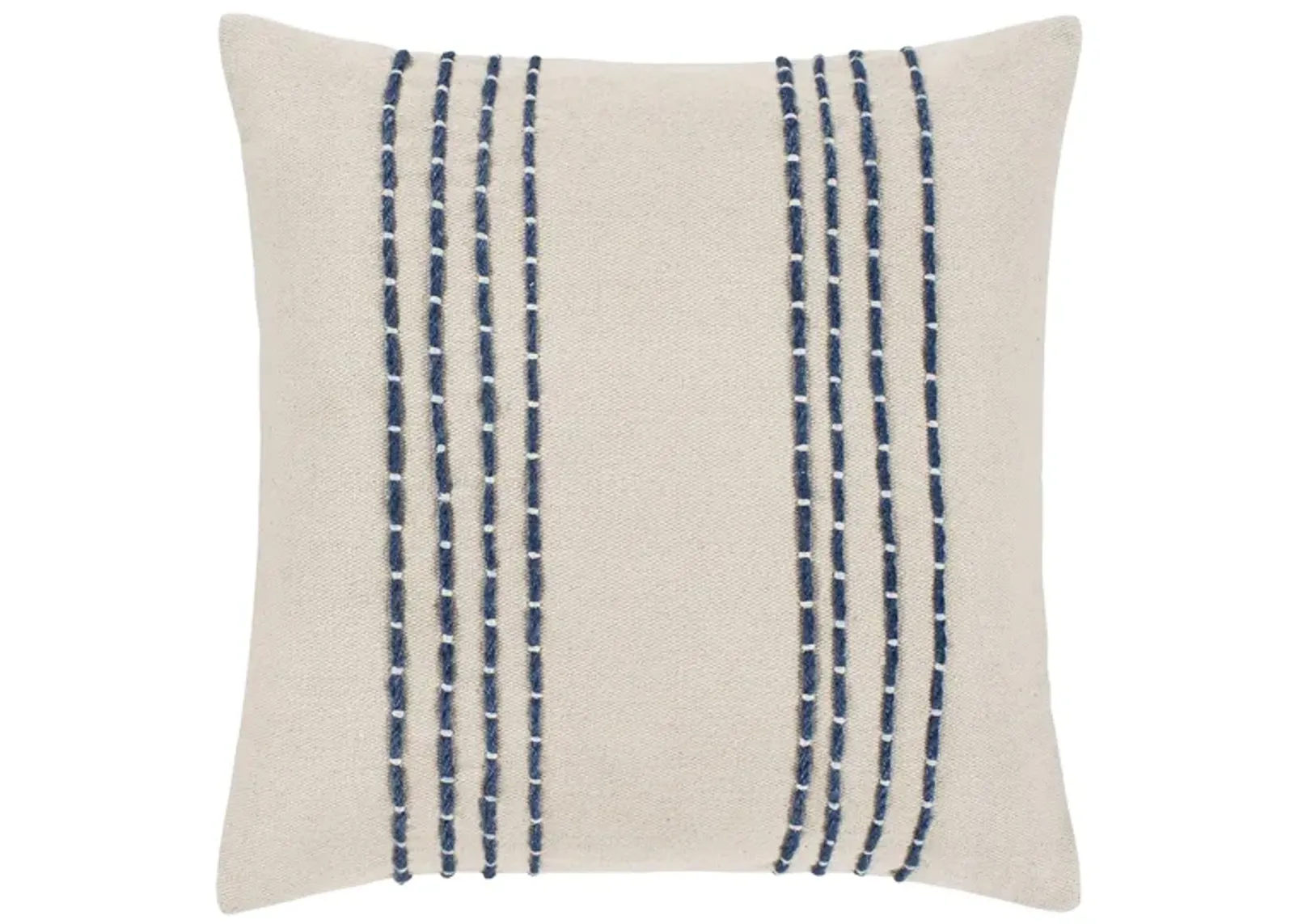 Emilio 18" Down Throw Pillow in Navy, Cream, Khaki by Surya