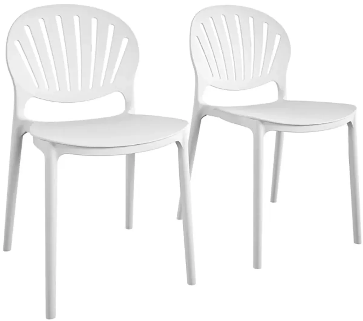 COSCO Outdoor Stacking Resin Chair - Set of 2 in White by DOREL HOME FURNISHINGS