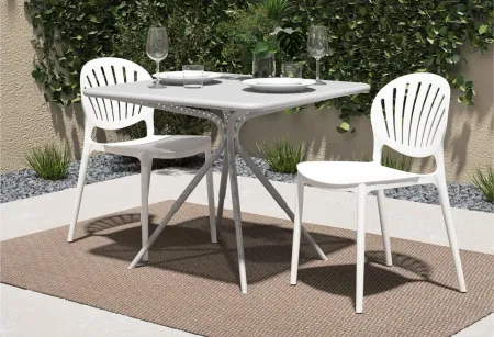 COSCO Outdoor Stacking Resin Chair - Set of 2 in White by DOREL HOME FURNISHINGS
