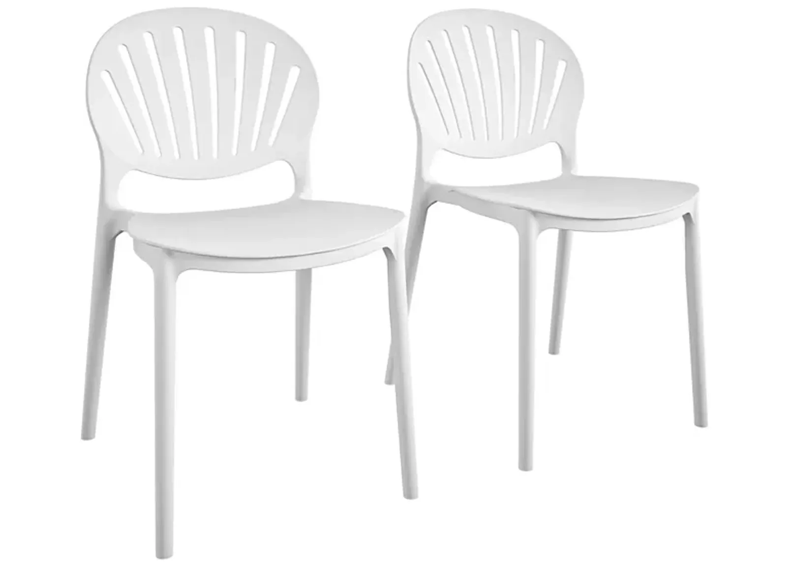 COSCO Outdoor Stacking Resin Chair - Set of 2 in White by DOREL HOME FURNISHINGS