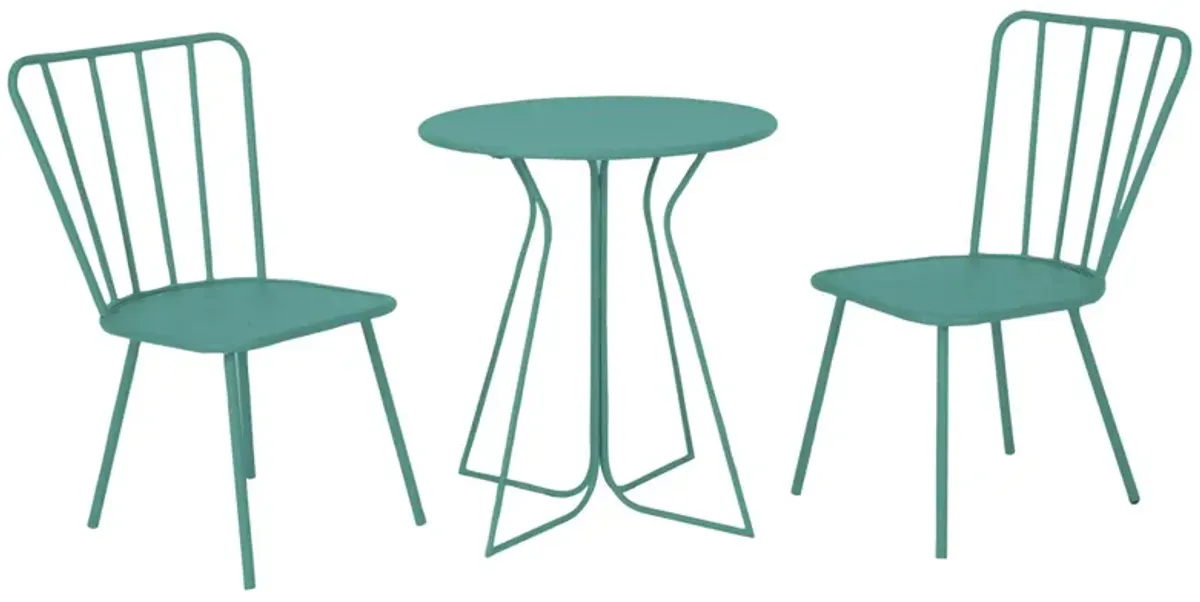 Novogratz Poolside Gossip Outdoor Heidi 3-pc. Bistro Set in Turquoise by DOREL HOME FURNISHINGS