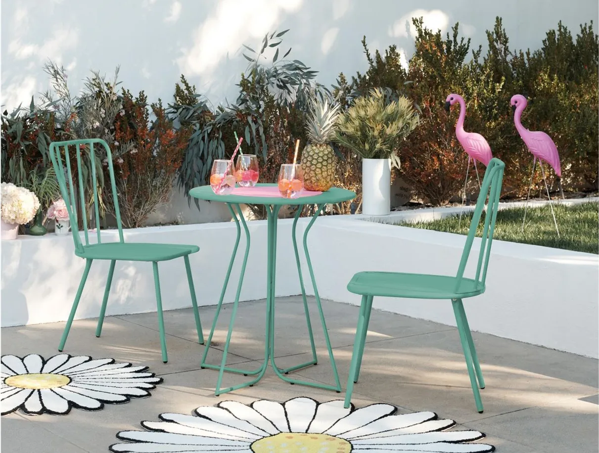 Novogratz Poolside Gossip Outdoor Heidi 3-pc. Bistro Set in Turquoise by DOREL HOME FURNISHINGS