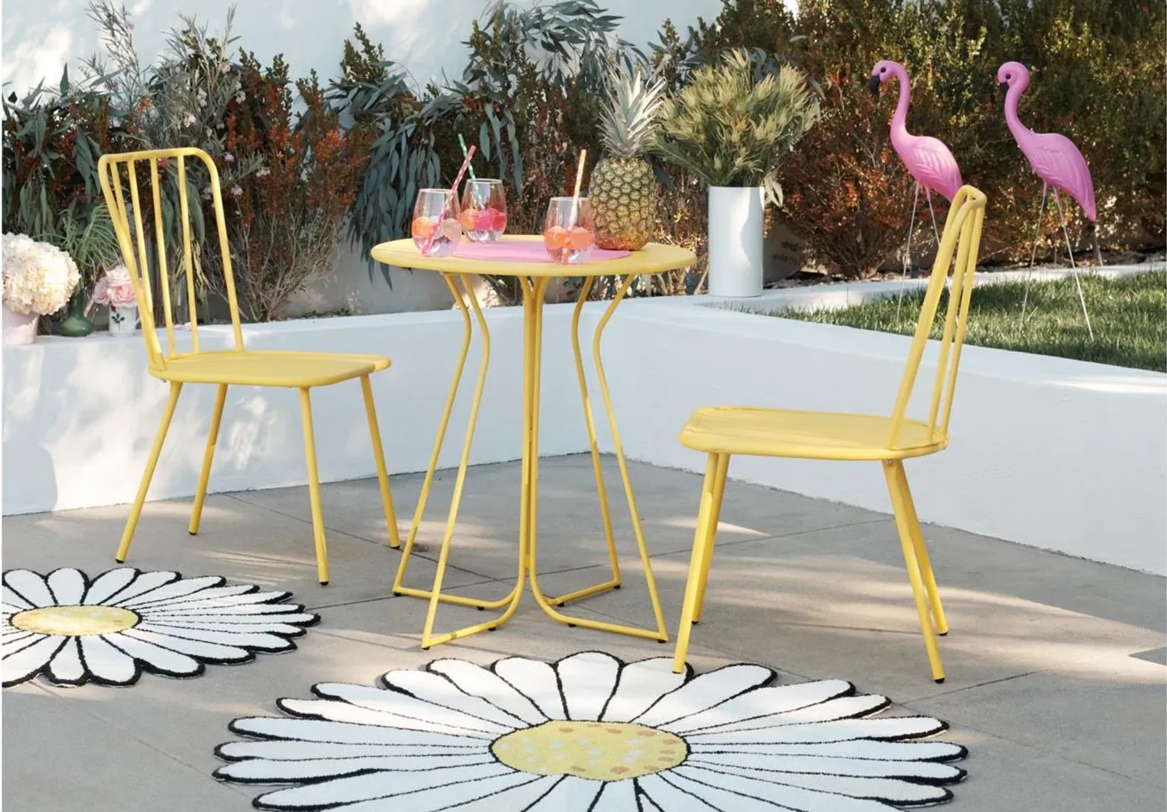 Novogratz Poolside Gossip Outdoor Heidi 3-pc. Bistro Set in Yellow by DOREL HOME FURNISHINGS