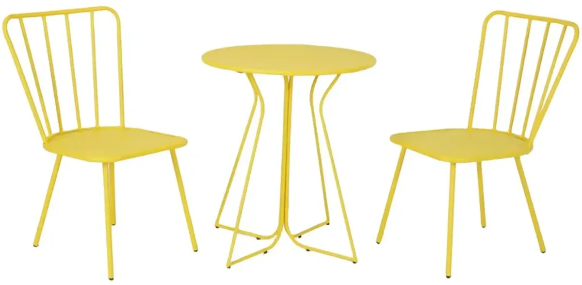 Novogratz Poolside Gossip Outdoor Heidi 3-pc. Bistro Set in Yellow by DOREL HOME FURNISHINGS