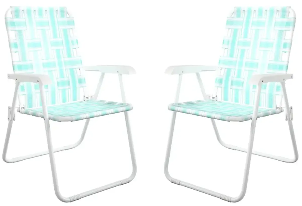 Novogratz Poolside Gossip Outdoor Priscilla Folding Chairs - Set of 2 in Aqua Haze by DOREL HOME FURNISHINGS