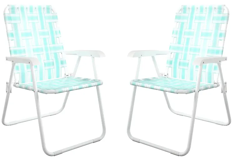 Novogratz Poolside Gossip Outdoor Priscilla Folding Chairs - Set of 2 in Aqua Haze by DOREL HOME FURNISHINGS