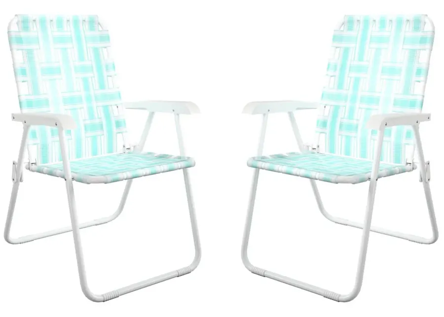 Novogratz Poolside Gossip Outdoor Priscilla Folding Chairs - Set of 2 in Aqua Haze by DOREL HOME FURNISHINGS