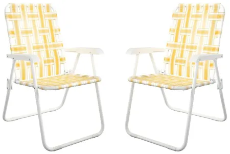 Novogratz Poolside Gossip Outdoor Priscilla Folding Chairs - Set of 2 in Yellow by DOREL HOME FURNISHINGS