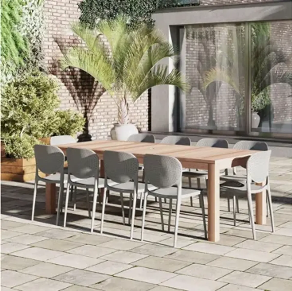 Amazonia Outdoor 11- pc. Teak Wood Dining Set