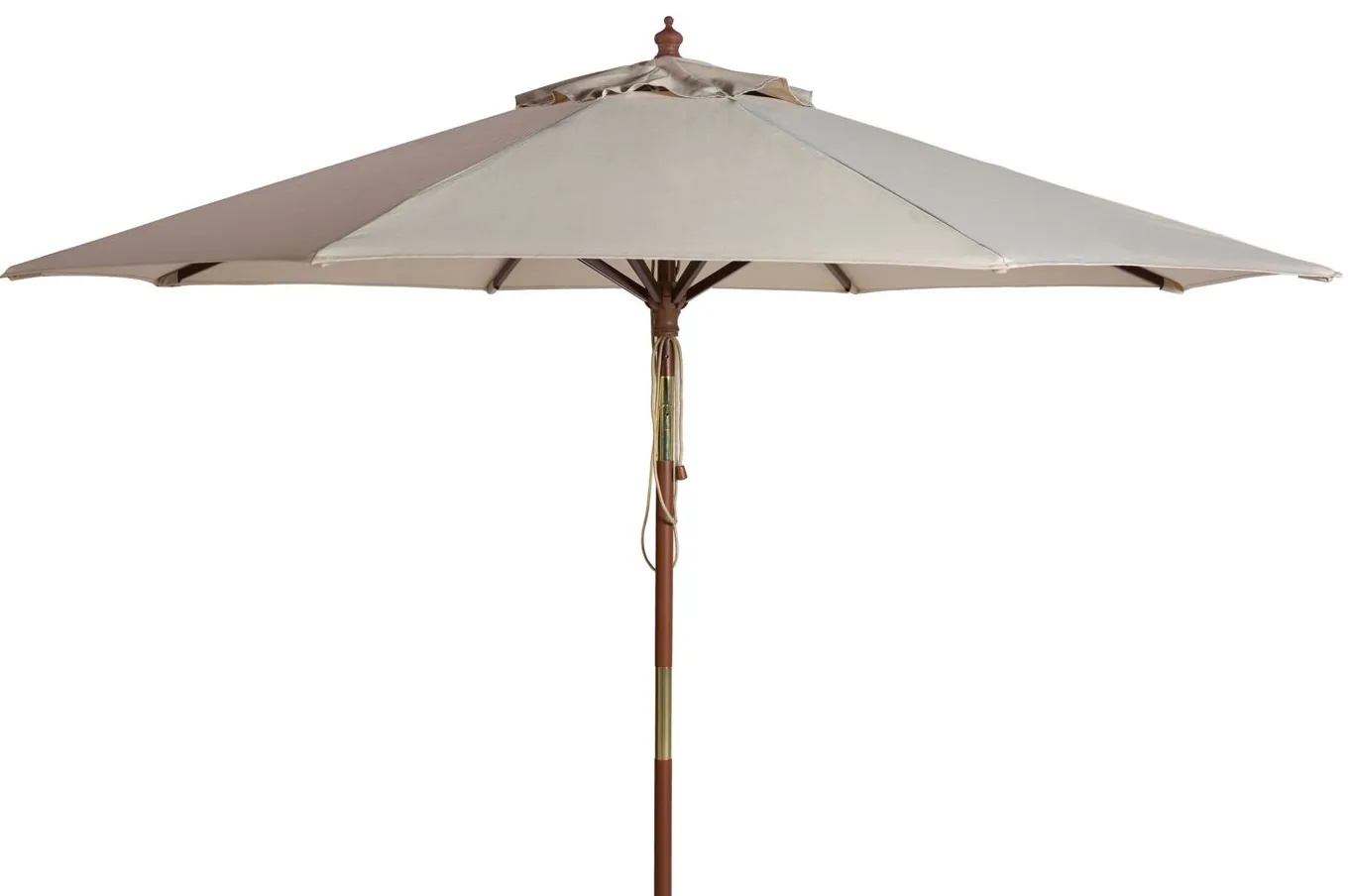 Bethany Outdoor Wooden Umbrella in Gray/Brown/Beige by Safavieh