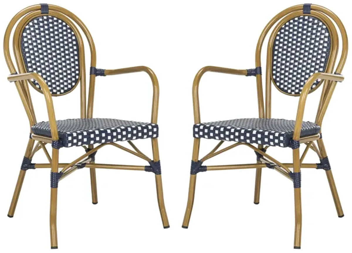 Casella Outdoor Arm Chair - Set of 2 in Light Blue by Safavieh