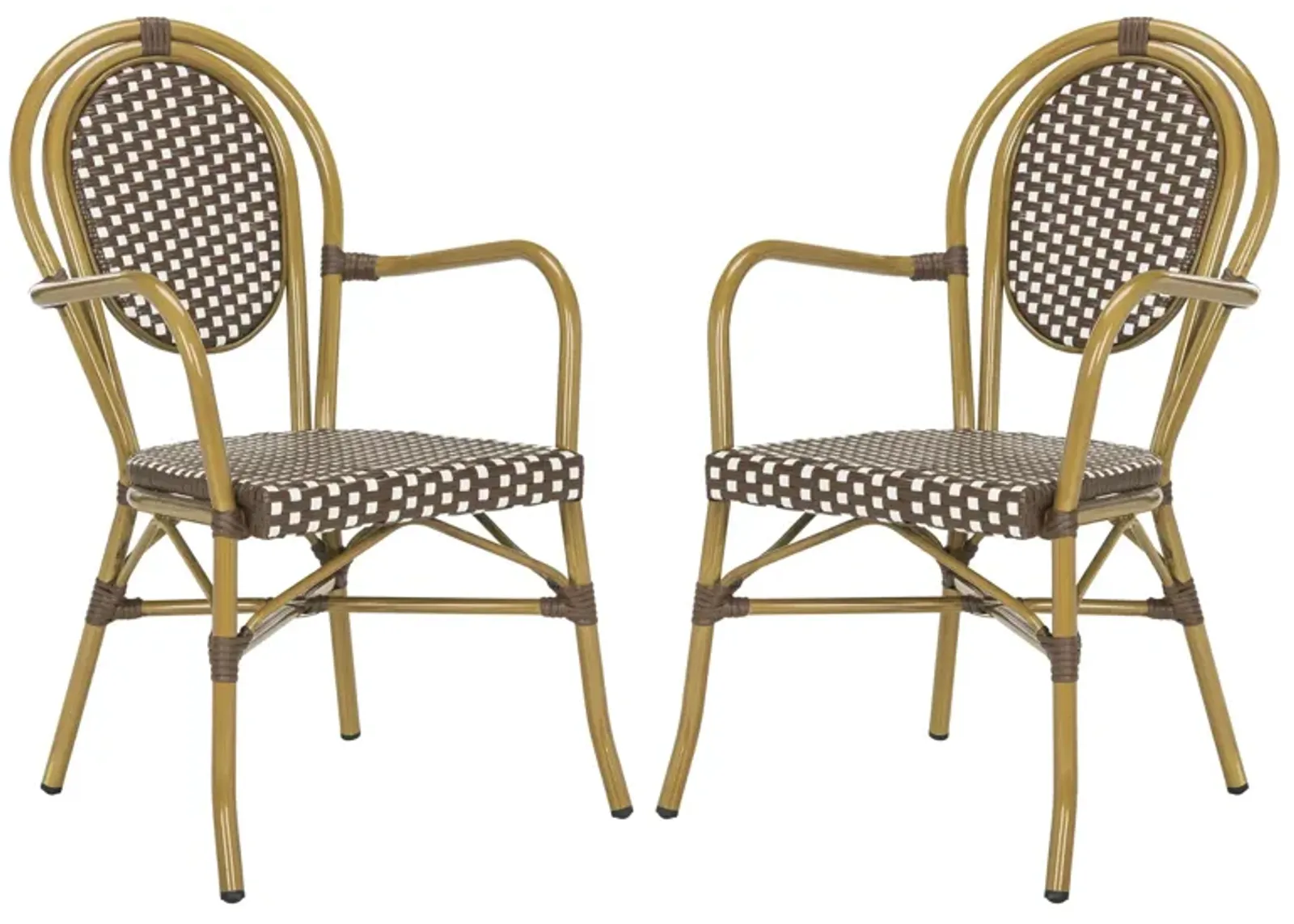 Casella Outdoor Arm Chair - Set of 2 in Taupe by Safavieh