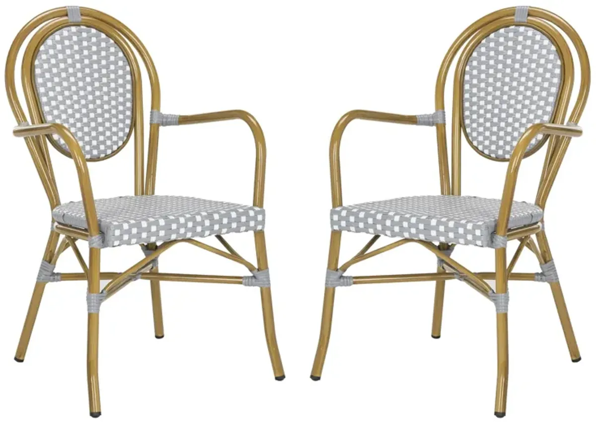 Casella Outdoor Arm Chair - Set of 2 in Pearl by Safavieh