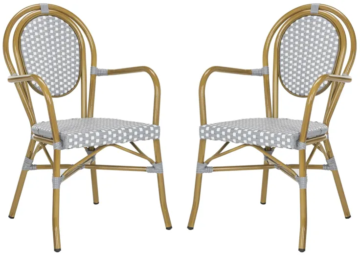 Casella Outdoor Arm Chair - Set of 2 in Pearl by Safavieh