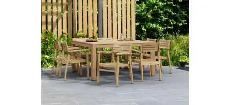 Campos 9-pc Square Patio Dining Table Set in Sandstone by International Home Miami
