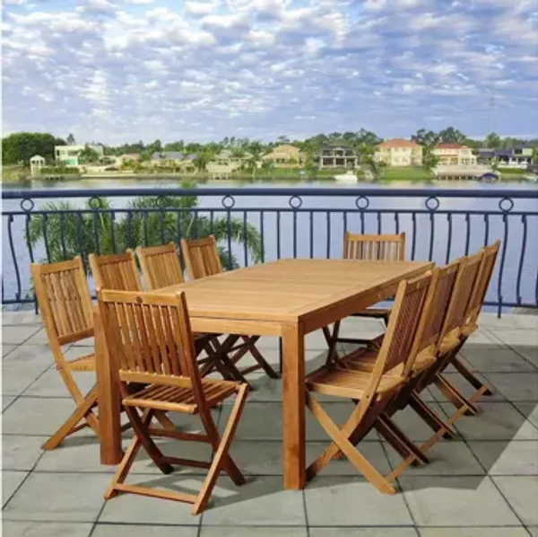 Campos 11-pc.. Rectangular Patio Dining Table Set