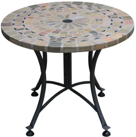 Ocean Ave Outdoor Mosaic Accent Table in Pebble by Outdoor Interiors