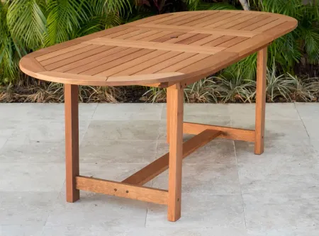 Amazonia 63" Outdoor Dining Table w/ Leaf in Brown by International Home Miami