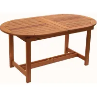 Amazonia 63" Outdoor Dining Table w/ Leaf in Brown by International Home Miami