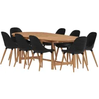 Laica 9-Piece Patio Dining Set in Black by International Home Miami