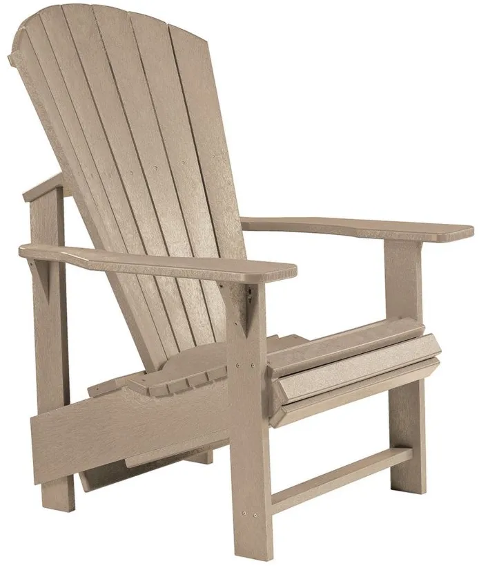Generation Recycled Outdoor Upright Adirondack Chair in Beige by C.R. Plastic Products
