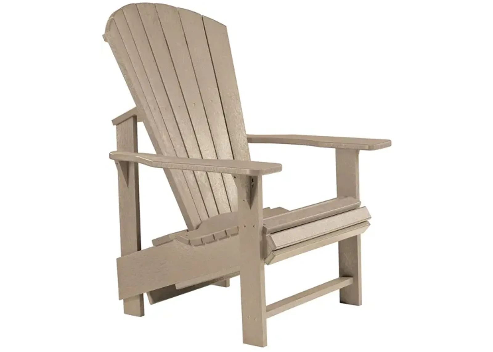 Generation Recycled Outdoor Upright Adirondack Chair in Beige by C.R. Plastic Products