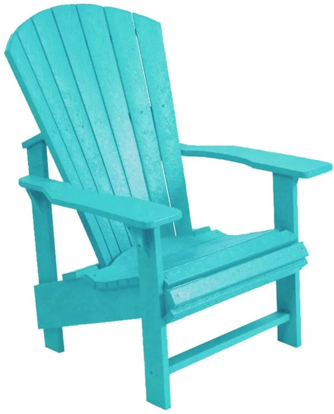 Generation Recycled Outdoor Upright Adirondack Chair in Turquoise by C.R. Plastic Products