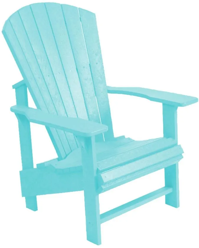 Generation Recycled Outdoor Upright Adirondack Chair in Aqua by C.R. Plastic Products